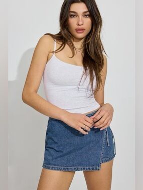 ๐ Garage Denim Wrap Mini Skort